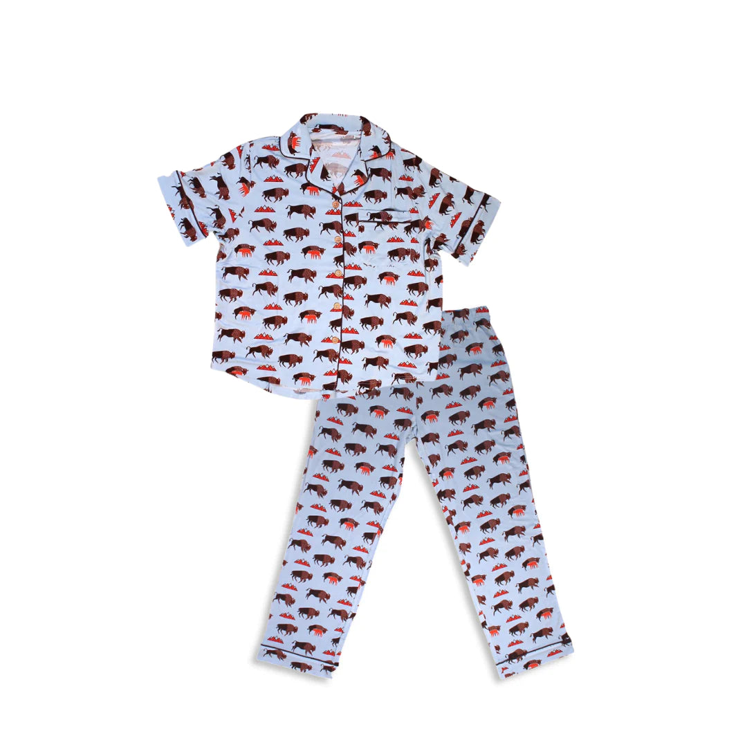 2-Piece Adult Button Up Pajamas